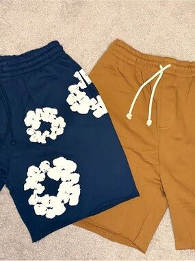 Tan Drawstring Denim Tears Shorts